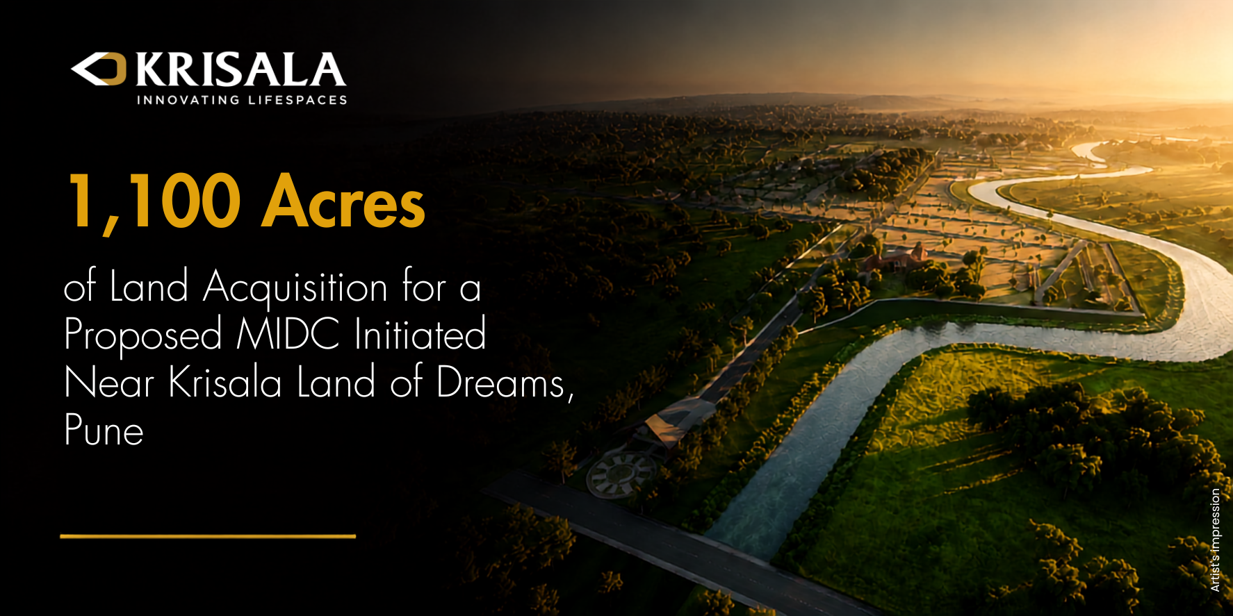 1,100 Acres of Land Acquisition for a Proposed MIDC Initiated Near Krisala Land of Dreams, Pune